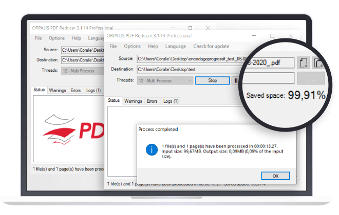 what does compressing a pdf do